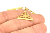 Triangle  Pendant, 20 Raw Brass Triangle Charms With 2 Holes (22x25mm) A0055