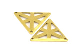 Triangle  Pendant, 20 Raw Brass Triangle Charms With 2 Holes (22x25mm) A0055