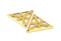 Brass Triangle Charm, 20 Raw Brass Triangle Charms with 2 Holes (22x25mm) Brs 3022-9 A0054