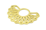 Semi Circle Pendant, 4 Raw Brass Textured Semi Circle Pendants (38x26x0.80mm) V127