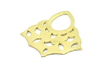 Brass Ethnic Pendant, 2 Raw Brass Textured Ethnic Motif Pendants, Earrings, Charms (35x1mm) V132