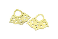 Brass Ethnic Pendant, 2 Raw Brass Textured Ethnic Motif Pendants, Earrings, Charms (35x1mm) V132