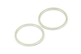18mm Circle Connectors - 25 Silver Tone Circle Connectors (18x1x1mm) BS 1096 H0573