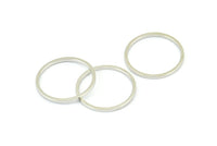 18mm Circle Connectors - 25 Silver Tone Circle Connectors (18x1x1mm) BS 1096 H0573