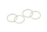 18mm Circle Connectors - 25 Silver Tone Circle Connectors (18x1x1mm) BS 1096 H0573