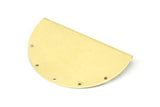 Raw Brass Pendant, 6 Raw Brass Semi Circle Pendants With 5 Holes (52x33x0.40mm) B0306