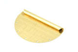 Raw Brass Pendant, 6 Raw Brass Semi Circle Pendants With 5 Holes (52x33x0.40mm) B0306