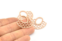 Rose Gold Honeycomb Pendant, 2 Rose Gold Plated Brass Honeycomb Pendant, Earrings, Charms (30x31mm) E652 Q0299