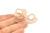 Rose Gold Honeycomb Pendant, 2 Rose Gold Plated Brass Honeycomb Pendant, Earrings, Charms (30x31mm) E652 Q0299