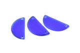Cat&#39;s Eye Half Moon, 2 Navy Blue Semi Circle Blanks With 2 Holes (30x15x2mm) X061