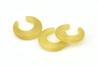 Cat&#39;s Eye Horn, 2 Yellow Crescent Pendant, Earrings, Findings (26x27.5x5.5mm) X034