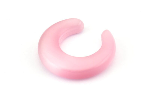 Cat&#39;s Eye Horn, 2 Pink Crescent Pendant, Earrings, Findings (26x27.5x5.5mm) X028