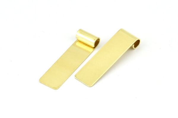 Raw Brass Pendant, 24 Raw Brass Rectangle Pendants (27x8x0.40mm) B0310