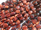 Red Tiger Eye 14 Mm Oval Gemstone Beads 15.5 Inches Full Strand G58