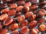 Red Tiger Eye 14 Mm Oval Gemstone Beads 15.5 Inches Full Strand G58 T011