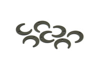 Siyah Ay Tılsımları, 1 Delikli 50 Oksitlenmiş Pirinç Siyah Hilal Tılsımı, Kolye Uçları, Küpeler, Bulgular (9,5x11x3x0,80 mm) E070 S1125