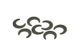 Siyah Ay Tılsımları, 1 Delikli 50 Oksitlenmiş Pirinç Siyah Hilal Tılsımı, Kolye Uçları, Küpeler, Bulgular (9,5x11x3x0,80 mm) E070 S1125
