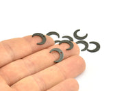 Siyah Ay Tılsımları, 1 Delikli 50 Oksitlenmiş Pirinç Siyah Hilal Tılsımı, Kolye Uçları, Küpeler, Bulgular (9,5x11x3x0,80 mm) E070 S1125