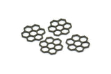 Black Honeycomb Charm, 12 Oxidized Brass Black Honeycomb Hexagon Charms (14x0.8mm) E080 S1191