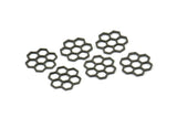 Black Honeycomb Charm, 12 Oxidized Brass Black Honeycomb Hexagon Charms (14x0.8mm) E080 S1191