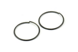 Wire Ear Hoops, 24 Oxidized Brass Black Faceted Wire Hoops, Earring Findings (25x1.3mm) E064 S1187