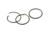 Wire Ear Hoops, 24 Oxidized Brass Black Faceted Wire Hoops, Earring Findings (25x1.3mm) E064 S1187