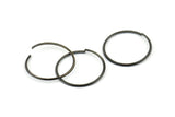 Wire Ear Hoops, 20 Oxidized Brass Black Faceted Wire Hoops, Earring Findings (35x1.3mm) E066 S1146