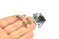 Black Oval Connector, 24 Oxidized Brass Black Oval Connectors, Charms, Findings (15x4.5x1mm) E002 S329