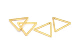 Gold Triangle, 2 Gold Plated Brass Triangle Rings, Rose Gold Charms (27x2mm) D0014 Q0300