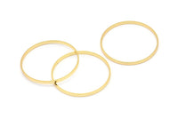 Gold Circle Connectors - 6 Gold Plated Brass Circle Connectors (30x0.8x2mm) D0314 Q0798