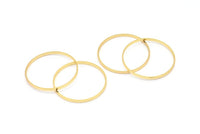 Gold Circle Connectors - 6 Gold Plated Brass Circle Connectors (30x0.8x2mm) D0314 Q0798
