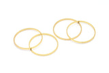 Gold Circle Connectors - 6 Gold Plated Brass Circle Connectors (30x0.8x2mm) D0314 Q0798