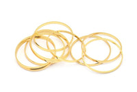 Gold Circle Connectors - 6 Gold Plated Brass Circle Connectors (30x0.8x2mm) D0314 Q0798
