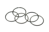 Wire Ear Hoops, 12 Oxidized Brass Black Faceted Wire Hoops, Earring Findings (30x1.3mm) E065 S656