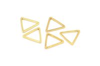 Gold Triangle Charm, 12 Gold Plated Brass Open Triangle Ring Charms (14x1mm) BS 1023