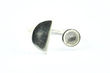Silver Ring Settings, 1 925 Silver Brass Moon And Planet Ring With 1 Stone Setting - Pad Size 6mm R053