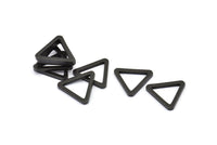 Black Triangle Charm - 6 Oxidized Brass Black Triangles (19x2mm) D0016