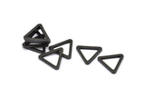 Black Triangle Charm - 6 Oxidized Brass Black Triangles (19x2mm) D0016