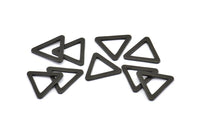 Black Triangle Charm - 8 Oxidized Brass Black Triangles (16x2x1.2mm) D0023