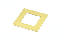 Brass Square Charm, 4 Raw Brass Square Charms, Earrings, Findings (37x8x0.80mm) E641