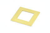 Brass Square Charm, 4 Raw Brass Square Charms, Earrings, Findings (37x8x0.80mm) E641