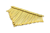 Brass Fringed Pendant, 1 Raw Brass Textured Fringed Trim Pendant With 2 Loops (113mm) V111