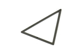 Black Triangle Charm, 6 Oxidized Brass Black Triangle Charms With 2 Holes (53.5x40x1mm) E035 S809