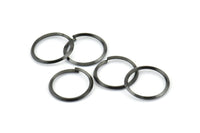 15mm Jump Ring, 24 Oxidized Black Brass Jump Rings (15x1.3mm) E061 S810
