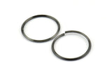 Wire Ear Hoops, 24 Oxidized Brass Black Faceted Wire Hoops, Earring Findings (20x1.3mm) E062 S811