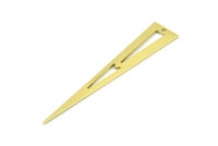 Open Triangle Charm, 8 Raw Brass Triangle Charms With 1 Hole (66x12x0.80mm) B0211