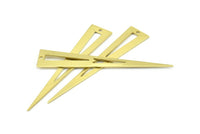Open Triangle Charm, 8 Raw Brass Triangle Charms With 1 Hole (66x12x0.80mm) B0211
