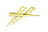 Open Triangle Charm, 8 Raw Brass Triangle Charms With 1 Hole (66x12x0.80mm) B0211