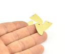 Half Ellipse Charm, 15 Raw Brass Half Ellipse Shape Charms With 1 Hole, Pendants, Earrings, Findings (23x12x0.70mm) B0220