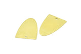 Half Ellipse Charm, 10 Raw Brass Half Ellipse Shape Charms With 1 Hole, Pendants, Earrings, Findings (26x18x0.70mm) B0226